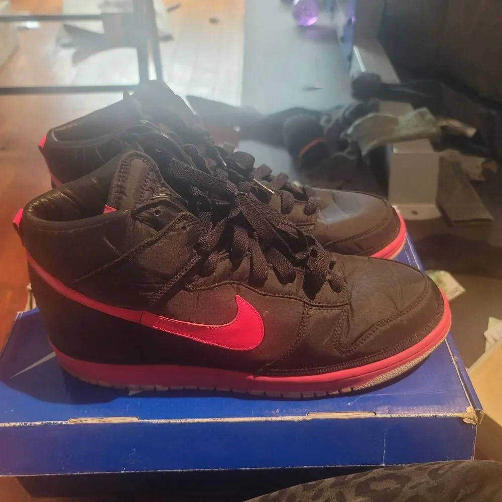 Nike Dunk High Hi Nylon Premium Size 12 Black Pink 354713-061